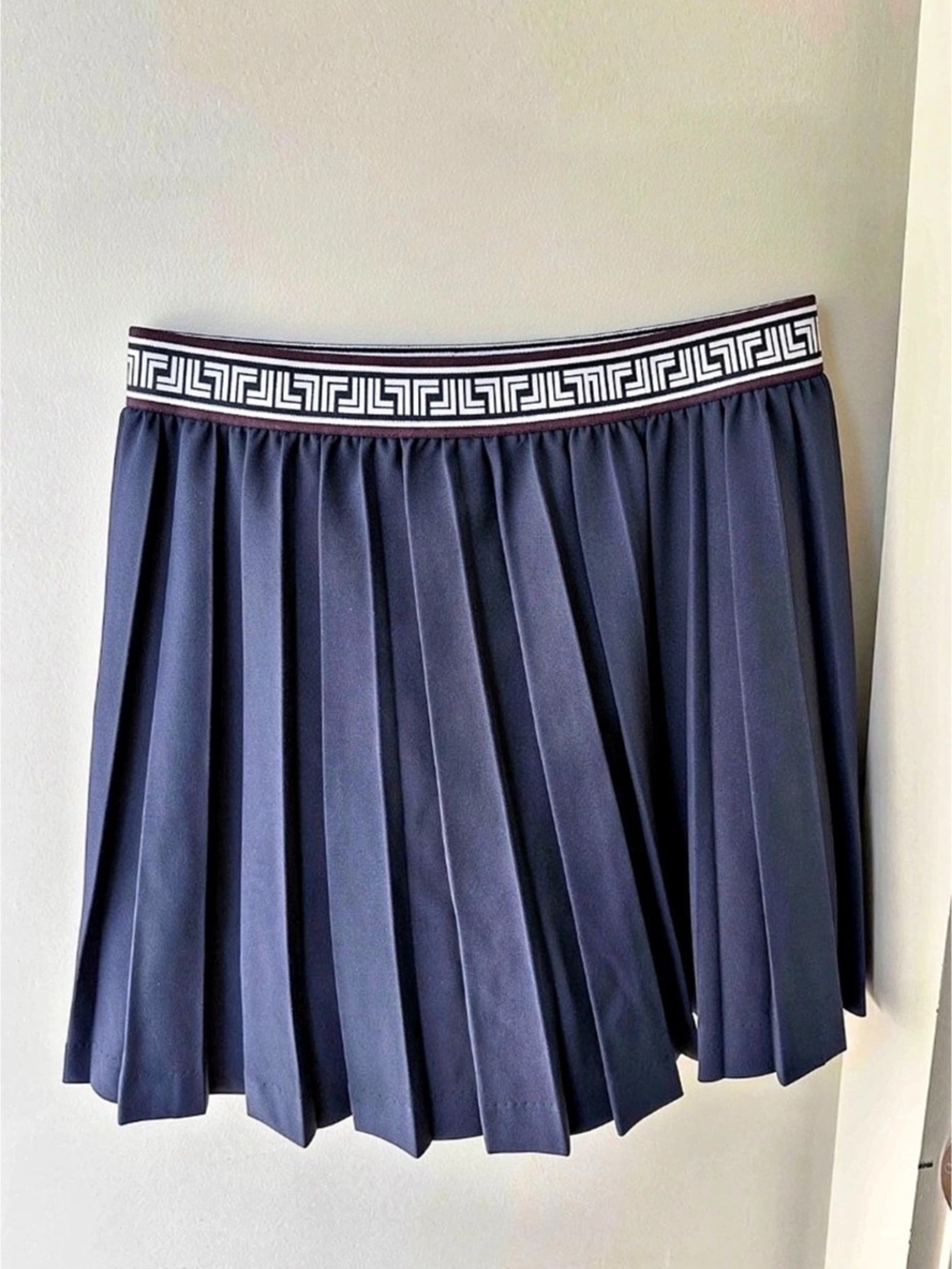 Tory Sport Pleated Tennis Skirt Blue & White Medium